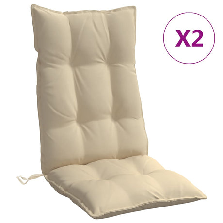 VidaXL stolehynder 2 stk højryg oxford stof beige