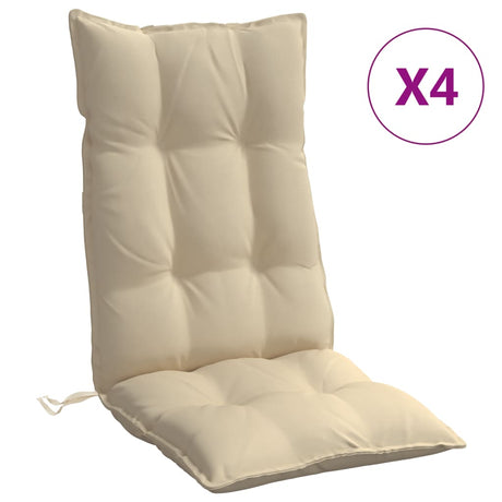VidaXL stolehynder 4 stk højryg oxford stof beige