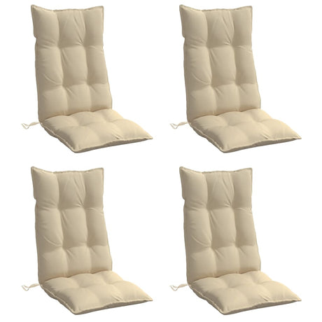 VidaXL stolehynder 4 stk højryg oxford stof beige