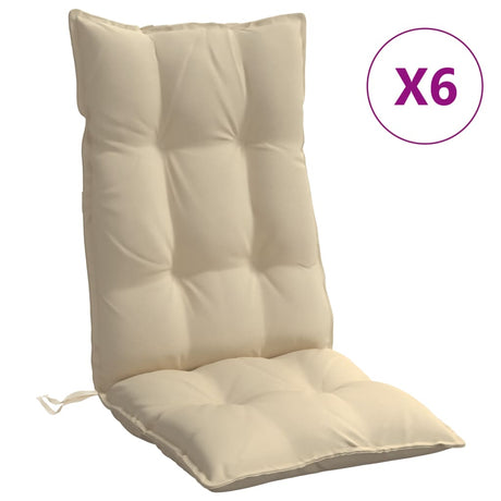 VidaXL stolehynder 6 stk højryg oxford stof beige