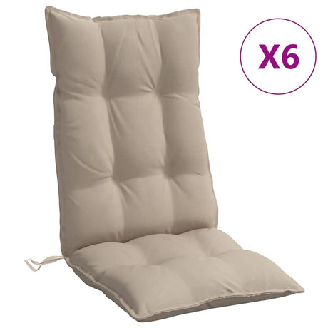 VidaXL stolehynder 6 stk højryg oxford stof taupe