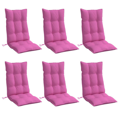 VidaXL stolehynder 6 stk højryg oxford stof pink