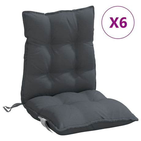 VidaXL stolehynder 6 stk oxford stof med lav ryg antracit