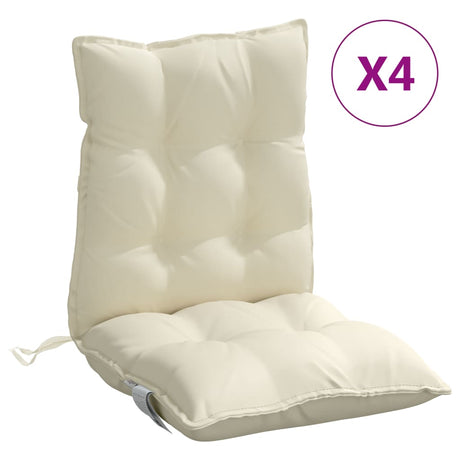 VidaXL stolehynder 4 stk lav ryg oxford stof cremefarvet