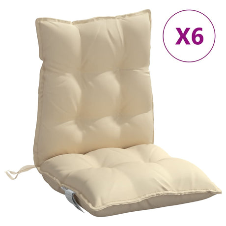 VidaXL stolehynder 6 stk oxford stof med lav ryg beige