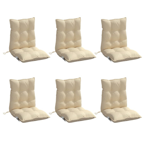 VidaXL stolehynder 6 stk oxford stof med lav ryg beige