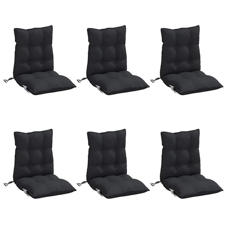 VidaXL stolehynder 6 stk lav ryg oxford stof sort