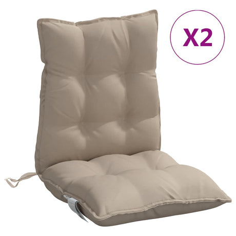 VidaXL stolehynder 2 stk lav ryg oxford stof taupe