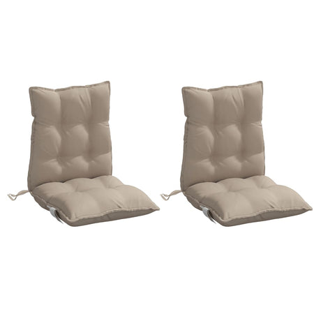 VidaXL stolehynder 2 stk lav ryg oxford stof taupe