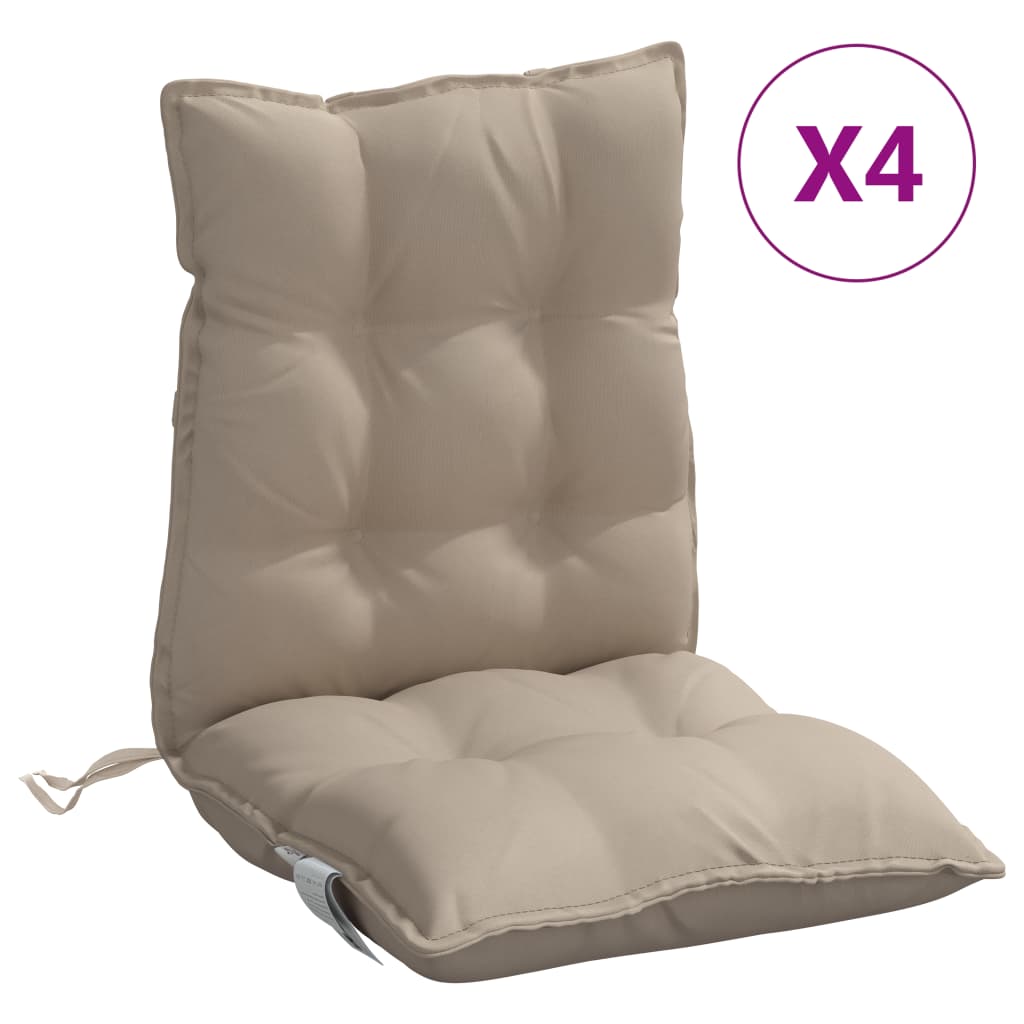 VidaXL stolehynder 4 stk lav ryg oxford stof taupe