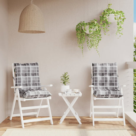 VidaXL stolehynder 2 stk lav ryg diamant mønster oxford stof grå