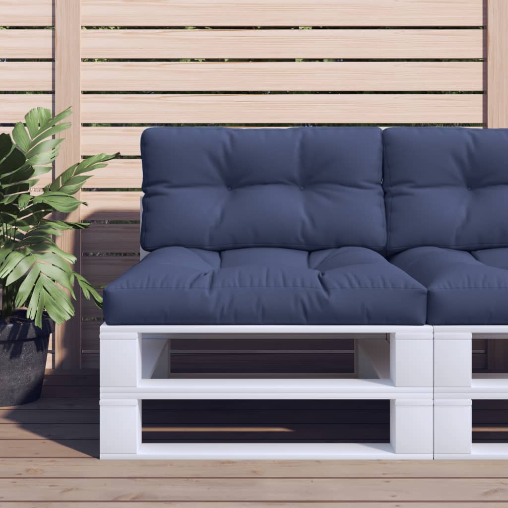Vidaxx pallepudesæt 70x40x12 cm stof marineblå