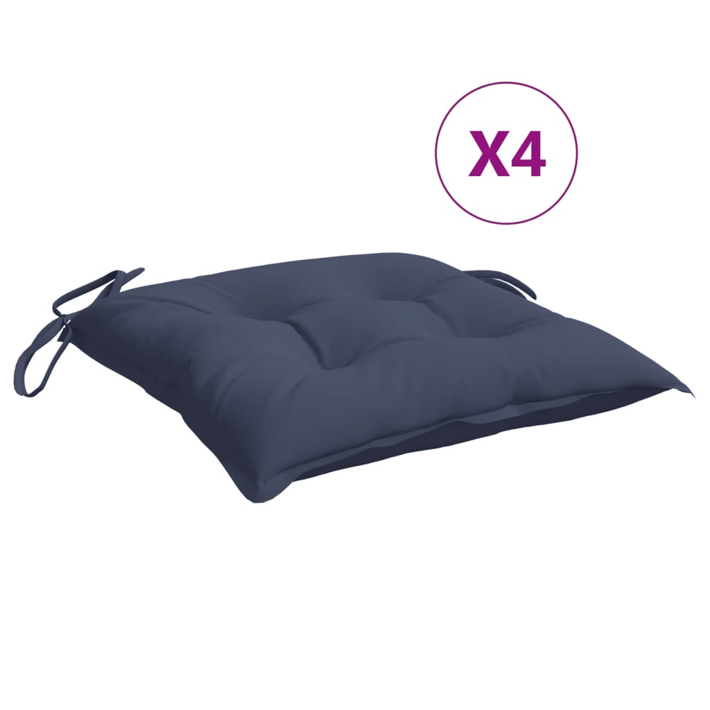 VidaXL stolehynder 4 stk 40x40x7 cm oxford stof marineblå