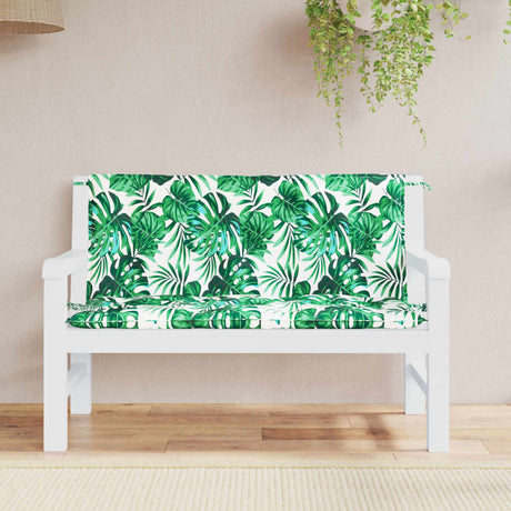 Vidaxx havebænkhynder 2 stk bladmønster 120x50x7 cm oxford stof