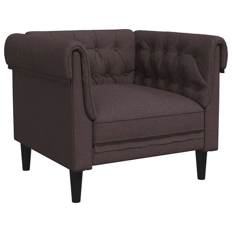Vidaxl fauteuil chesterfield-stijl stof donkerbruin