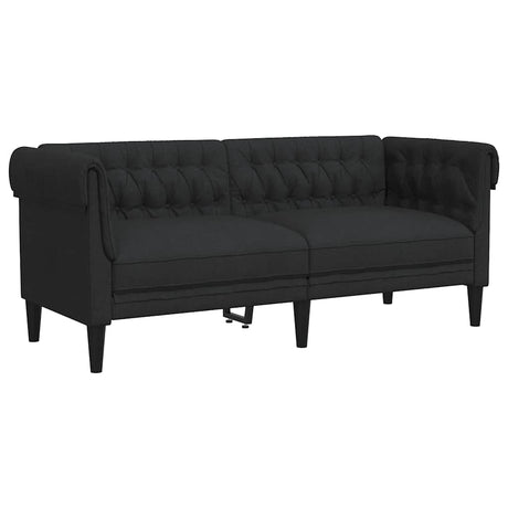 Vidaxl tweezitsbank chesterfield-stijl stof zwart