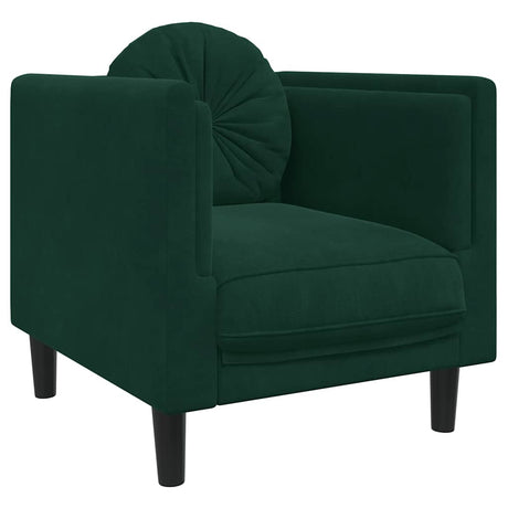 Vidaxl fauteuil met kussen fluweel donkergroen