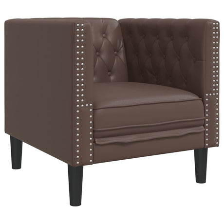 Vidaxl fauteuil chesterfield-stijl kunstleer bruin
