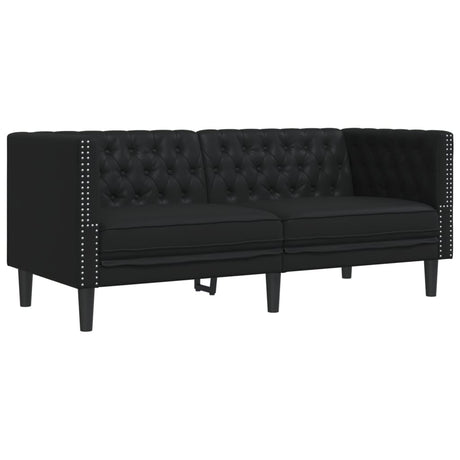 Vidaxl tweezitsbank chesterfield-stijl kunstleer zwart