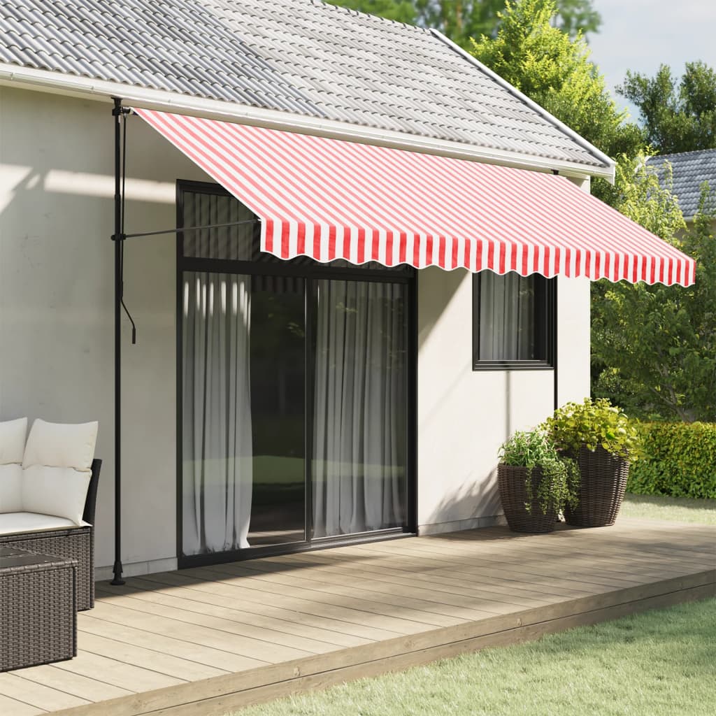 Vidaxl vervangingsdoek voor luifelrok gestreept 400 cm rood en wit