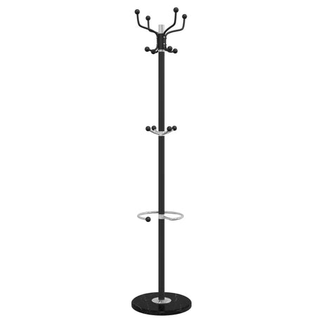 VidaXL knagerække med paraplyholder 180 cm pulverlakeret jernsort