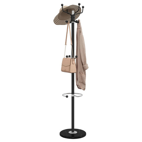 VidaXL knagerække med paraplyholder 180 cm pulverlakeret jernsort
