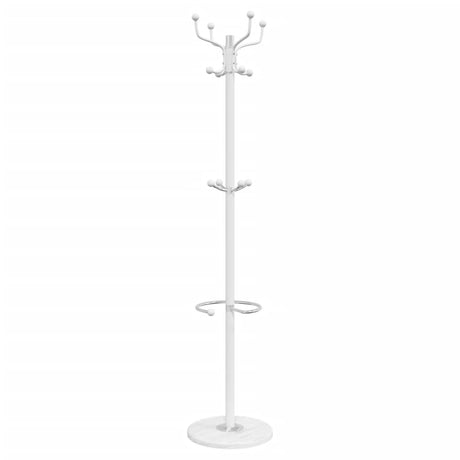 VidaXL knagerække med paraplyholder 180 cm pulverlakeret jernhvid
