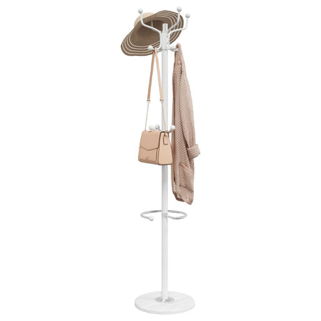 VidaXL knagerække med paraplyholder 180 cm pulverlakeret jernhvid