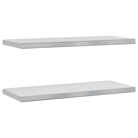 Vidaxl wandschappen 2 st 75x30 cm roestvrijstaal zilverkleurig