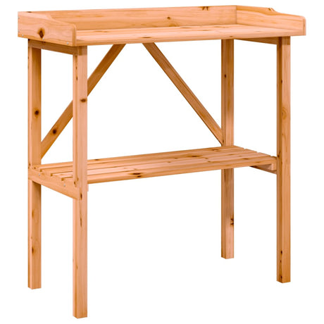 VidaXL plantebord med hylde 78x38x82,5 cm brunt fyrretræ