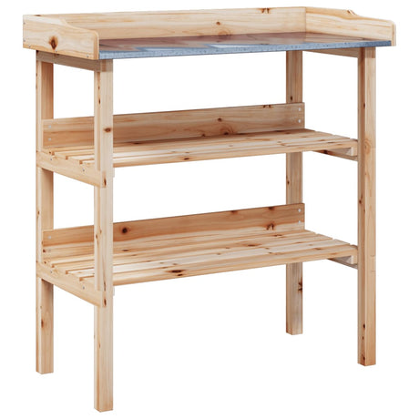 VidaXL plantebord med hylder 78x38x82,5 cm massivt fyrretræ