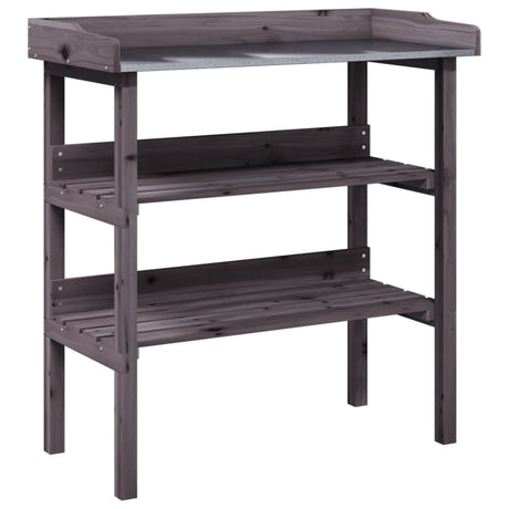 Vidaxx plantebord med hylder 78x38x82,5 cm gråt fyrretræ