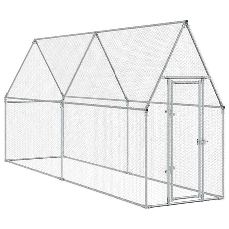 Vidaxx hønsegård 400x100x190 cm galvaniseret stål sølvfarvet
