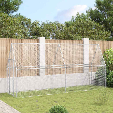 Vidaxx hønsegård 400x100x190 cm galvaniseret stål sølvfarvet