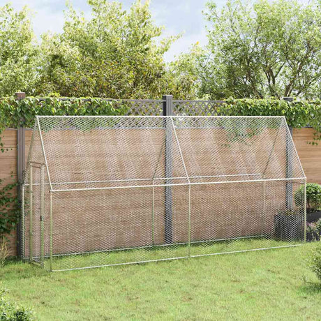 Vidaxx hønsegård 400x100x190 cm galvaniseret stål sølvfarvet