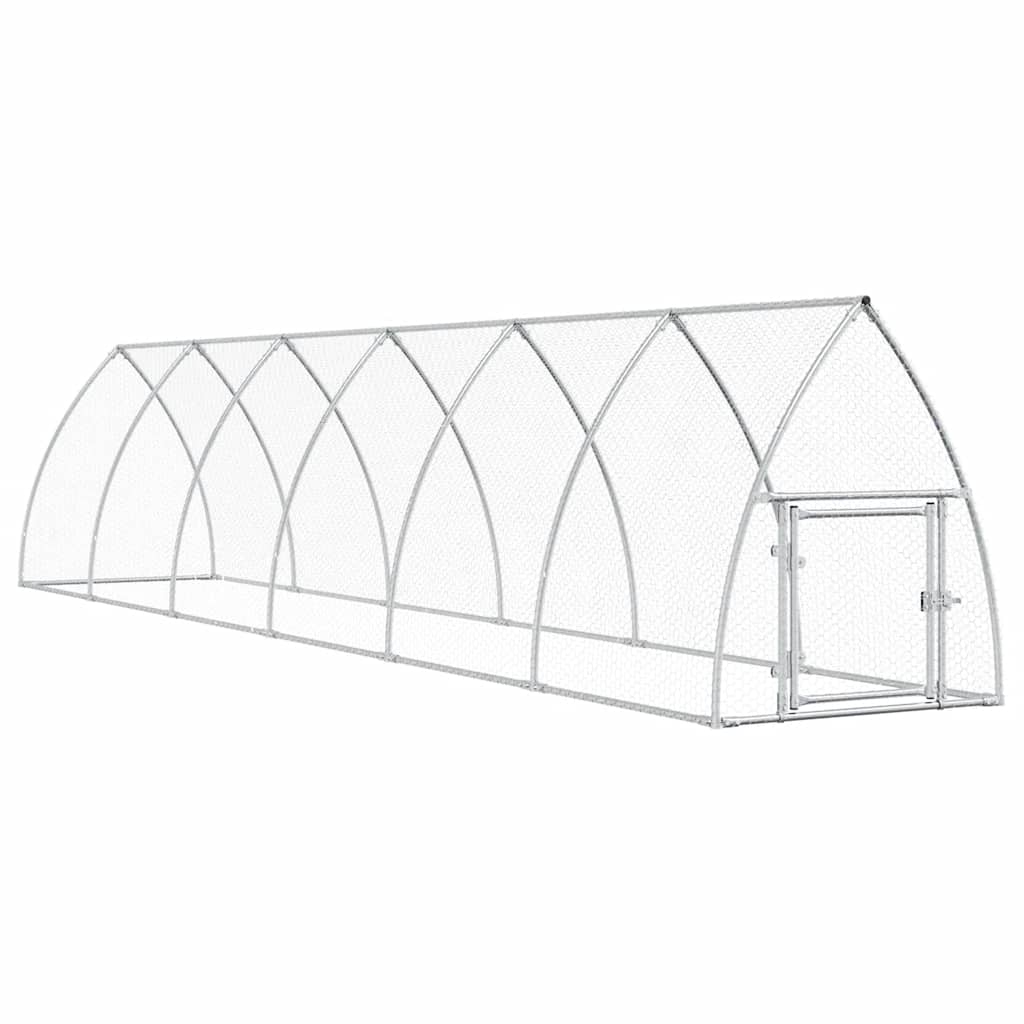 Vidaxx hønsegård 600x105x120 cm galvaniseret stål sølvfarvet