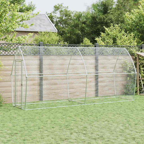 Vidaxx hønsegård 400x105x182 cm galvaniseret stål sølvfarvet