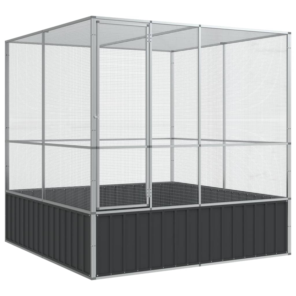 VidaXL Voliere 211x207x212 cm stål sølv