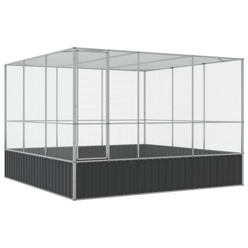 VidaXL Voliere 311x307x212 cm stål sølv