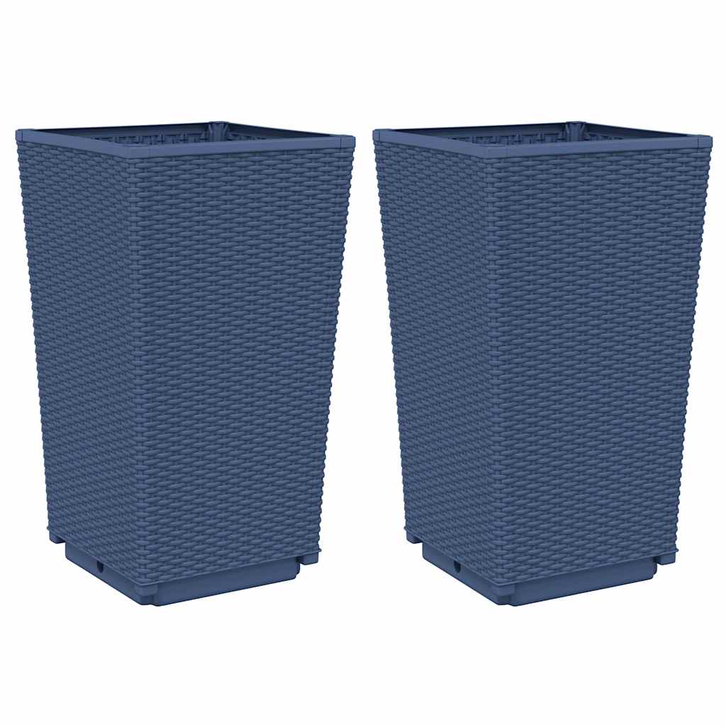 Vidaxx plantekasser 2 stk 32,5x32,5x57 cm polypropylen blå-grå