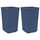 Vidaxx plantekasser 2 stk 32,5x32,5x57 cm polypropylen blå-grå