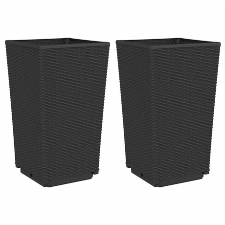 Vidaxx plantekasser 2 stk 32,5x32,5x57 cm polypropylen sort
