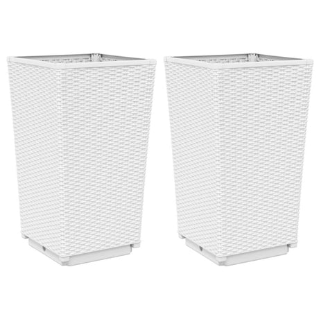 Vidaxx plantekasser 2 stk 32,5x32,5x57 cm polypropylen hvid