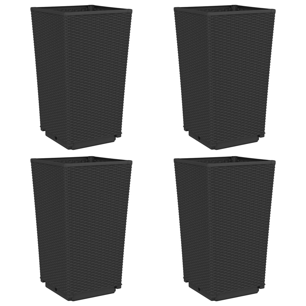 Vidaxx plantekasser 4 stk 32,5x32,5x57 cm polypropylen sort