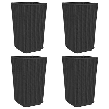 Vidaxx plantekasser 4 stk 32,5x32,5x57 cm polypropylen sort