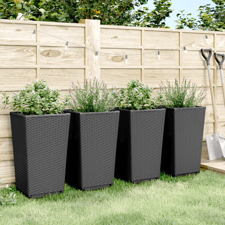 Vidaxx plantekasser 4 stk 32,5x32,5x57 cm polypropylen sort