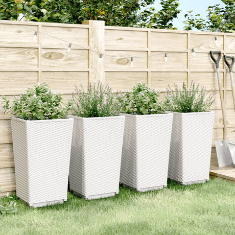 Vidaxx plantekasser 4 stk 32,5x32,5x57 cm polypropylen hvid
