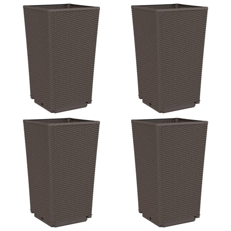 Vidaxx plantekasser 4 stk 32,5x32,5x57 cm polypropylen brun