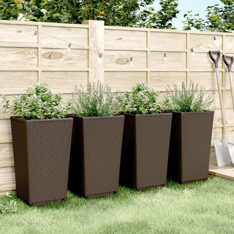 Vidaxx plantekasser 4 stk 32,5x32,5x57 cm polypropylen brun