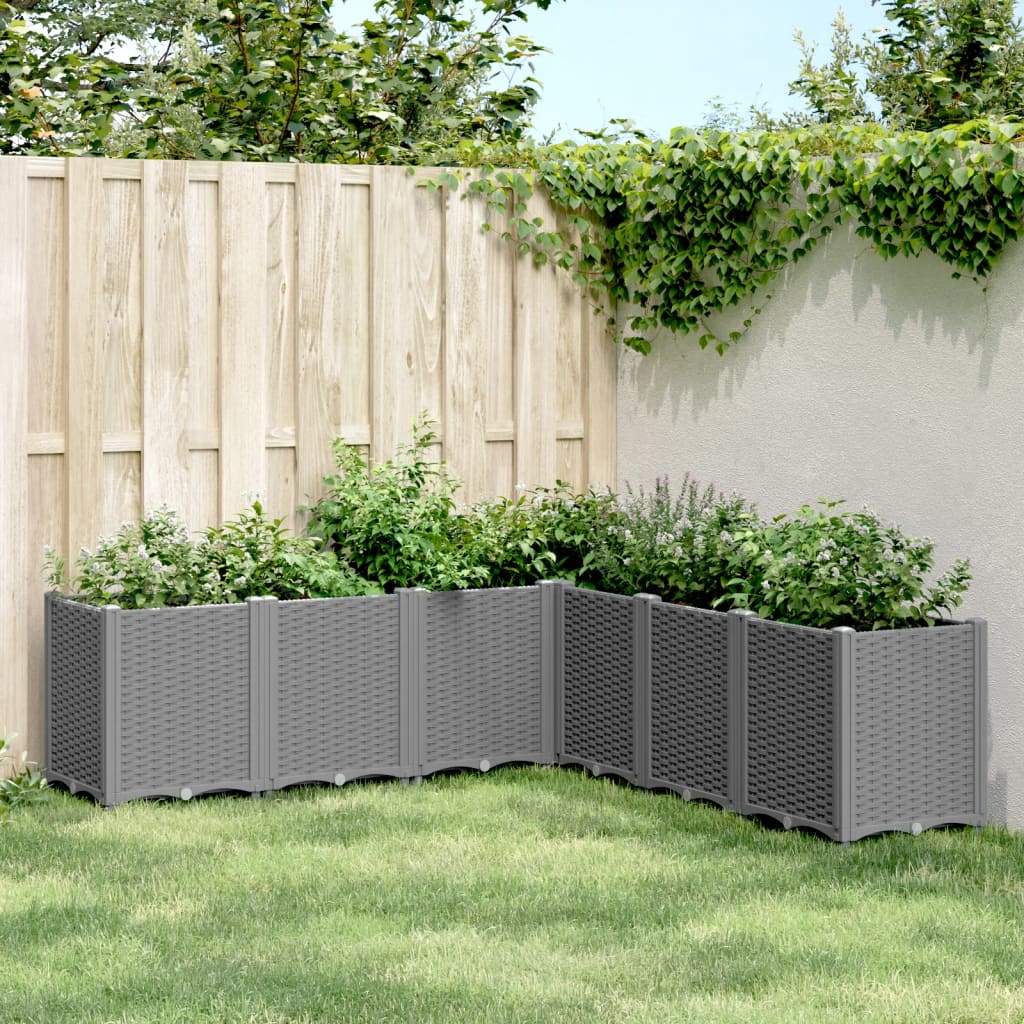 Vidaxx plantekasse 160x160x53 cm polypropylen lysegrå